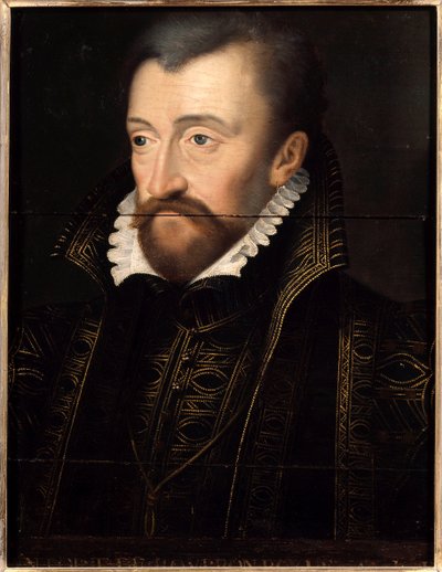 アンリ4世の父であるナバラ王アントワーヌ・ド・ブルボン（1518-1562）の肖像 16世紀のフランス派の絵画。薄い。0.32 x 0.23 m. Versailles.シャトーミュージアム 作： French School