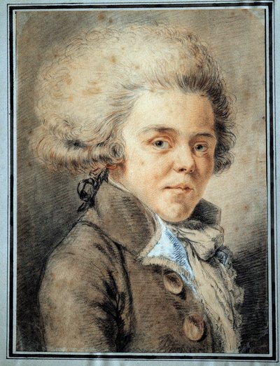 アントワーヌ・ド・リヴァロール（1753-1801）の肖像 フランスの啓蒙主義者・作家 フランス派の水彩画 作： French School