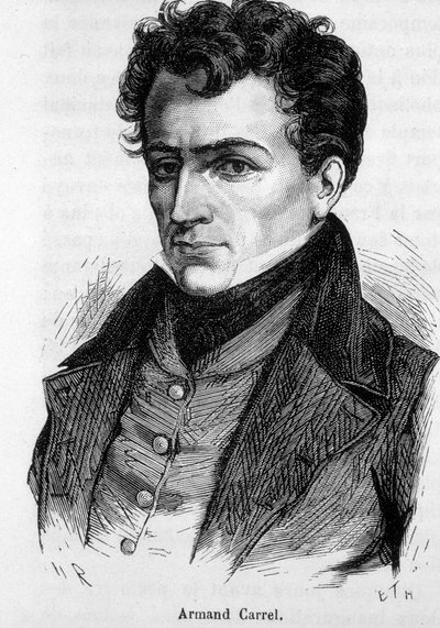 フランスのジャーナリスト・政治家であるアルマン・カレル（1800-1836）の肖像。 作： French School
