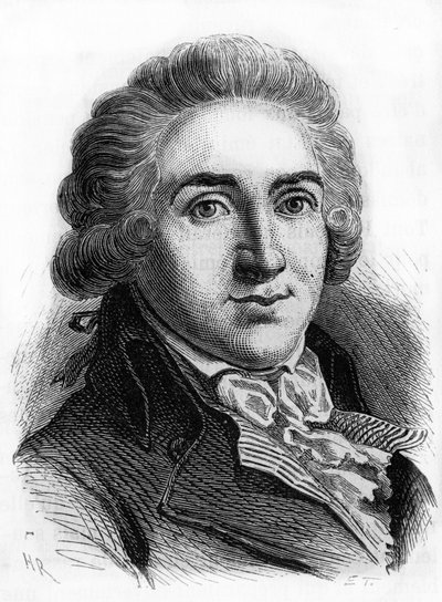 アルマン・ゲンソンヌ（1758-1793）の肖像。19世紀末のエングレーヴィング。 作： French School
