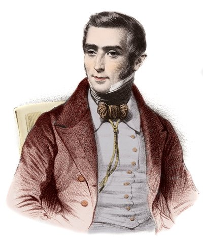 フランスの小説家Augustin Eugene Scribe (1791-1861)の肖像 - フランスの道徳喜劇作家Eugene Scribe (1791-1861)の肖像 作： French School