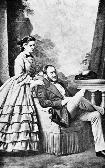 バロンジョルジュユージーンオスマン（1809-91）とその娘の肖像。 作： French School
