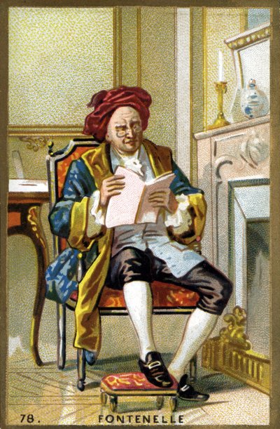 フォントネル（1657-1757）によるベルナルド・ル・ブイエ（ル・ボヴィエ）の肖像。19世紀末のクロモリトグラフ。 作： French School
