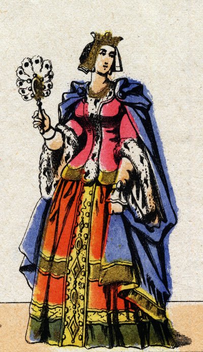 フランスのジョン2世の妻、ボンヌ・ド・ルクセンブルク（1315-1349）の肖像。 作： French School