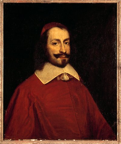 ジュール・マザラン枢機卿（1602-1661）の肖像（ジュリオ・ライモンド・マザリーノまたはマザリーノ） 17世紀のフランス派の絵画 日0.74x0.6 m ヴェルサイユ、城の博物館 作： French School