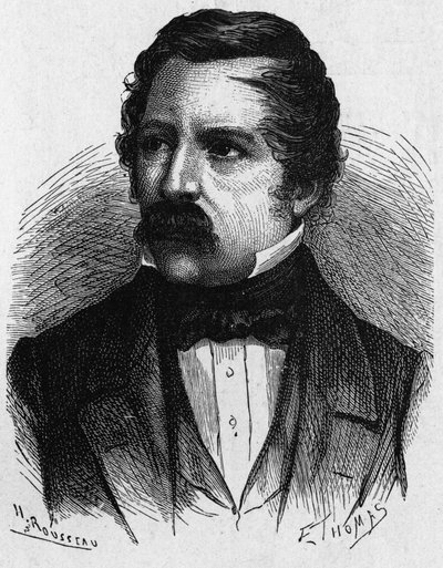 カール・アウグスト・フォン・シュタインハイル（1801-1870）の肖像 - 1896年の「科学のアルバム・輝かしい科学者たち・偉大な発見」より 作： French School