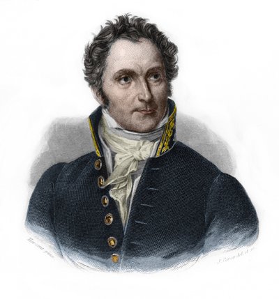 フランスの政治家Casimir Perier (1777-1832)の肖像。Louis de Cormenin Timonの "LIBRE DES PERÉNERS "に掲載されている。1842.個人蔵。 作： French School