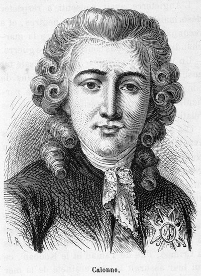 シャルル・アレクサンドル・ド・カロンヌ（1734-1802）の肖像 - アンリ・マルタン著『フランス史』所収 作： French School