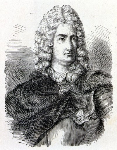 フランスの化学者・物理学者Charles François Du Fay (Dufay?) (1698 - 1739)の肖像 - "Album de la Science; illustrious scientists; Great discoveries" 1896年に掲載。 作： French School