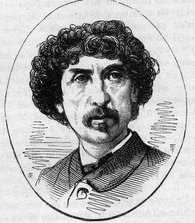 フランスの建築家、シャルル・ガルニエ（1825-1898）の肖像。1874年5月2日付「Le Monde Illustré」890号に掲載されたエングレーヴィング。 作： French School