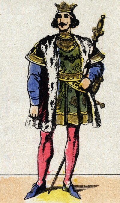 フランス王シャルル4世（1294年～1328年）の肖像。 作： French School