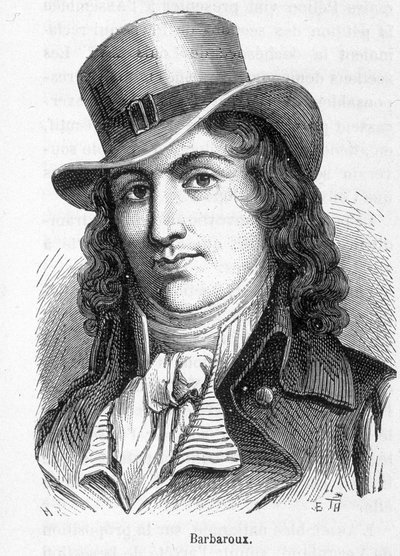 1792年にチュイルリーが奪われた際、マルセイユの連盟を率いたフランスの政治家、シャルル・ジャン・マリー・バルバルー（1767 - 1794）の肖像。 作： French School