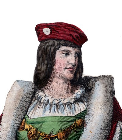 ヴァロワのシャルル、オルレアン公（1394-1465）、フランスの詩人、フランスのルイ12世の父の肖像。 作： French School