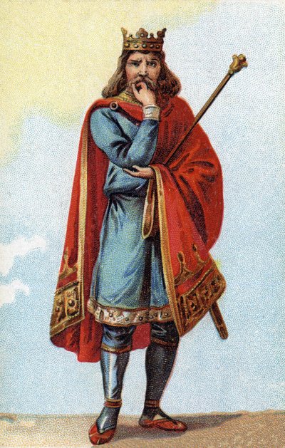 670年から673年までフランク王国の王であったチルデリック2世の肖像。 作： French School