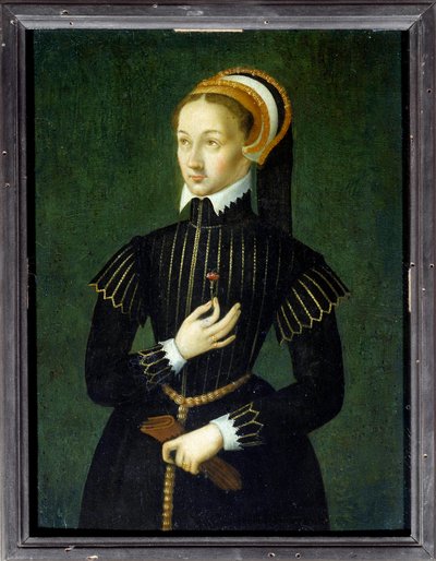 クロード・ド・フランス（1499-1524）の肖像 フランス王妃、フランソワ1世の妻 16世紀の匿名の絵画。日 0,28x0,21 m シャンティイ、ミュゼ・コンド 作： French School