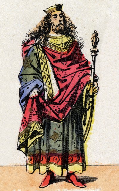 428年から448年にかけてフランク族の王であったクロディオン・ディ・ル・シュヴルの肖像。 作： French School