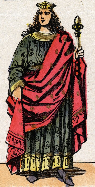 Neustriaの王であり、フランク族の王であったClotaire (Clothaire) II (584 - 628)の肖像。 作： French School