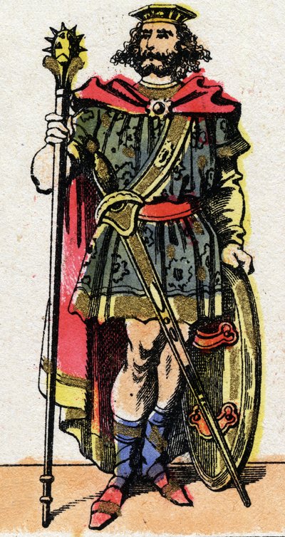 511年から561年までフランク王国の王であったクロテール（クロタイア）1世の肖像。 作： French School