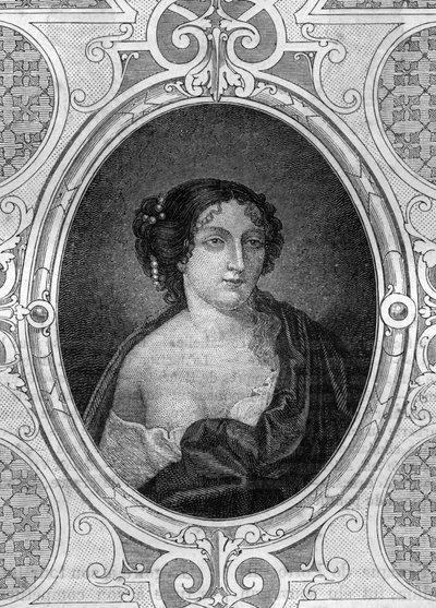 西洋のインペラートル、クネゴンデ（975-1039）の肖像。モーリス・ラシャトレ著「Histoire des Papes-Rois-Queen and Empereurs a travers les centuries」に掲載された版画。 作： French School