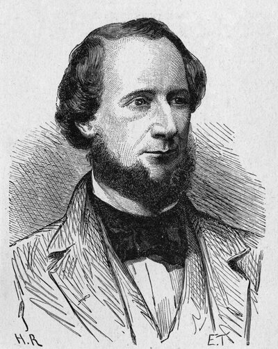 アメリカの実業家、サイラス・ウェスト・フィールド（1819～1892）のポートレート。 作： French School
