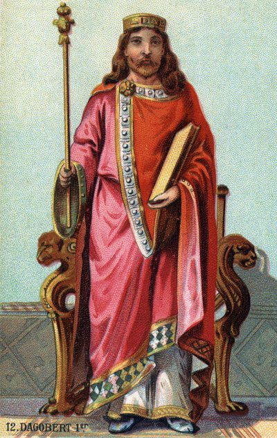 628年から638年までフランク王国の王であったダゴベールの肖像。 作： French School