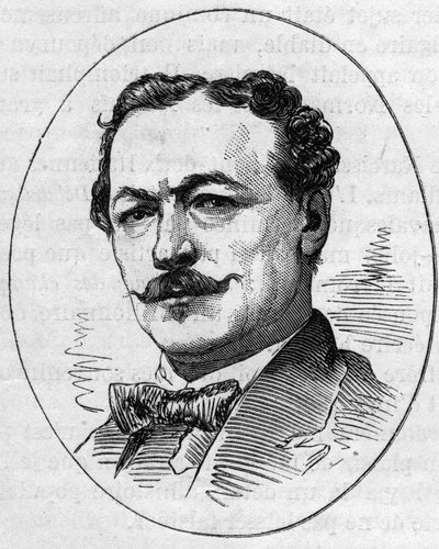 フランスの画家、エドゥアール・ルイ・デュビュフ（1820-1883）の肖像。1874年5月2日付「Le Monde Illustré」890号に掲載されたエングレーヴィング。 作： French School