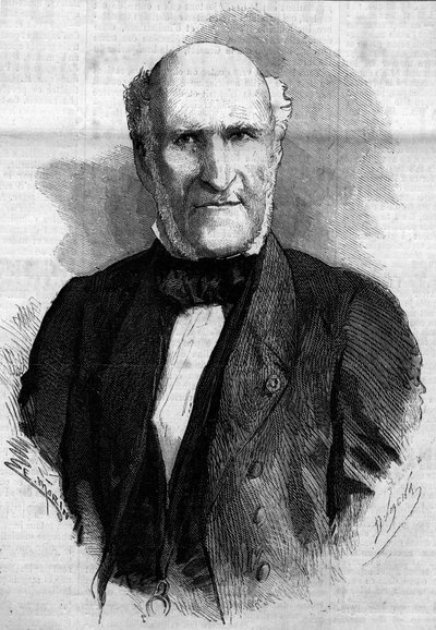 フランスの法律家・政治家であるデカーズ・アンド・グラックスバーグ家のエリー公爵（1780年～1860年）の肖像。1860年11月3日付「Le Monde Illustré」186号に掲載されたエングレーヴィング。 作： French School