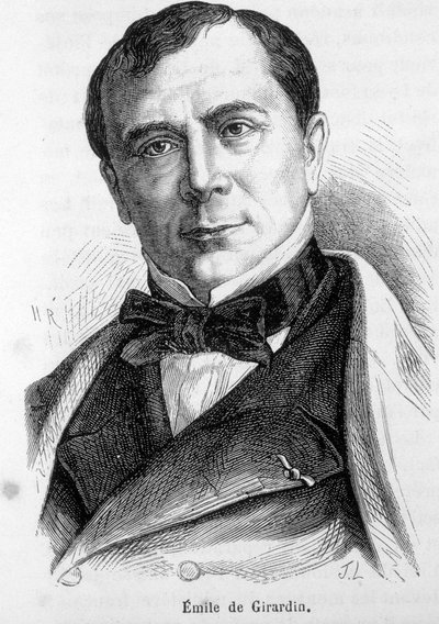 エミール・ド・ジラルダン（1806-1881）は、フランスの公職者・政治家で、近代的な報道機関の創設者です。 作： French School