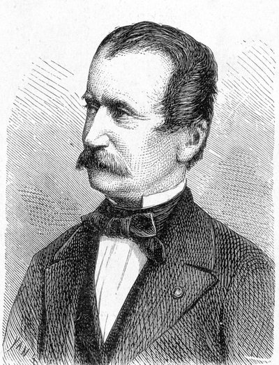1896年に出版された「科学のアルバム」に掲載されたオーストリアのエンジニア、エンガースの肖像。 作： French School