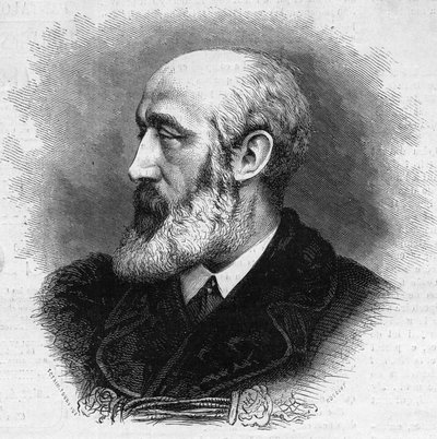 フランスの詩人・小説家、アーネスト・フェイドー（1821-1873）の肖像。11月8日付「Le Monde Illustré」865号に掲載されたエングレーヴィング。 作： French School