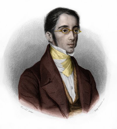フランスの政治家エティエンヌ・ジョセフ・ルイ・ガルニエ・パージュ（ガルニエ・パージュ）（1801-1841）の肖像。ルイ・ド・コルメナン・ティモンの「LIBRE DES SPEAKERS」に掲載されています。1842.個人蔵。 作： French School