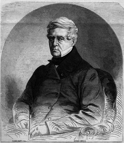 フランスの政治家、エティエンヌ・パスキエ（1767-1862）の肖像。1862年7月19日付「Le Monde Illustré」n.275に掲載されたエングレーヴィング。 作： French School