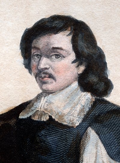 フランスの画家、オスタッシュルスールまたはレシュール（1617-1655）の肖像。 作： French School