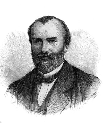Francois-Saturnin-Leonide Babaud-Laribiere (Francois Saturnin Leonide Babaud Laribiere) (1819-1873) フランスの政治家、フリーマコンの肖像 - 1870年のエングレーヴィング。 作： French School