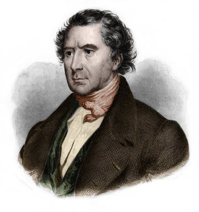 フランスの数学者、物理学者、天文学者、政治家であるフランソワ・アラゴ（1786-1853）の肖像。1842.個人蔵。 作： French School