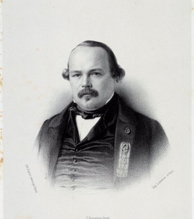 フランソワ・オーギュスト・ペリノン（1812-1861）の肖像、マルティニーク・デピュート 19世紀のエングレーヴィング、シャルトル、ボザール美術館 作： French School
