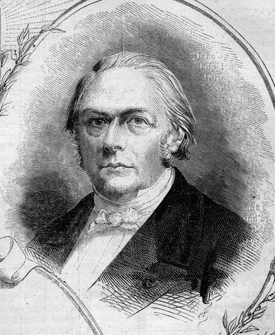 フランスの実業家・政治家であるフランソワ・ジュール・ドゥヴァンク（1802-1878）の肖像。1862年4月19日付「Le Monde Illustré」262号に掲載された版画。 作： French School