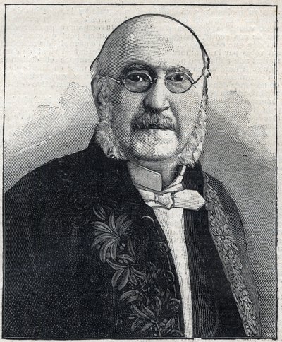 フランスの哲学者・政治家であるフランソワ・ジュール・スイス（ジュール・シモン）（1814-1896）の肖像（「Le Petit Parisien」誌掲載）。 作： French School