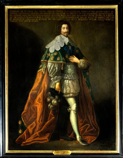 フランスのオルヴァル公フランソワ・ドゥ・ベスヌ（1598-1678）、サリー公マクシミリアン・ドゥ・ベスヌ（1559-1641）の息子の肖像。17世紀の無名の絵画。キャンバスに油彩。必見です。Sully sur Loire, Chateau de Sully - Portrait of Fr 作： French School