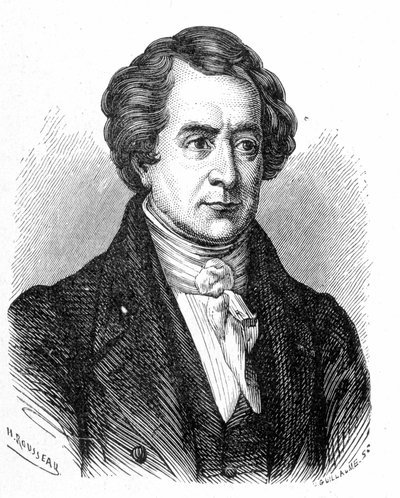 フランソワ・アラゴ（1786～1853）の肖像 - 1896年の「科学のアルバム；著名な学者；偉大な発見」に掲載。 作： French School