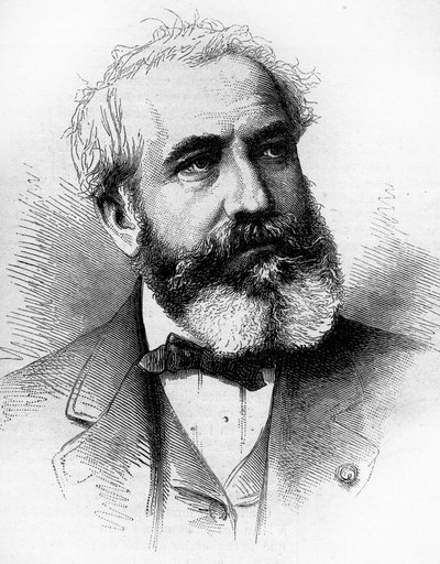 フランスの建築家、ガブリエル・ジャン・アントワーヌ・ダビウ（1824-1881）の肖像。1881年4月16日付「Le Monde Illustré」1255号に掲載されたエングレーヴィング。 作： French School