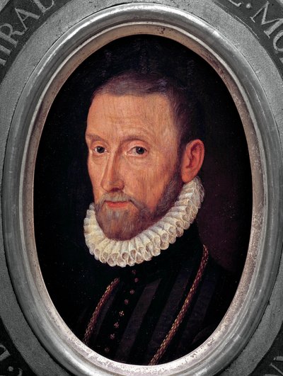 フランス海軍提督ガスパール・ド・コリニー（1519-1572）の肖像 フランス派の絵画 作： French School