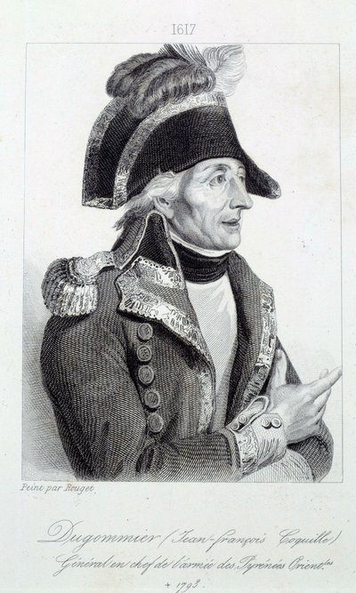 デュゴミエ将軍（1738-1794）の肖像 1790年マルティニーク国防軍司令官 19世紀のエングレーヴィング Chartres musee des Beaux Arts 作： French School