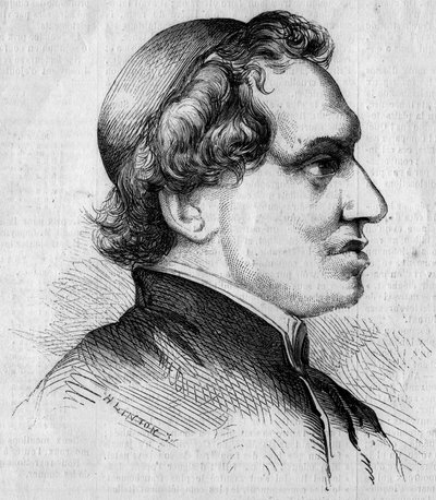 イタリアの枢機卿であり、教皇庁の国務長官であったジャコモ・アントネッリ（1808-1878）の肖像。1月15日付「The Illustrous World」92号に掲載されたLintonによる版画。 作： French School