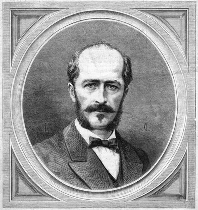 Gustave Lambert (1824-1871) の肖像。フランスの水文学者・探検家であり、北極点への探検計画の著者。1月20日付「Le Monde Illustré」771号に掲載された図版 作： French School