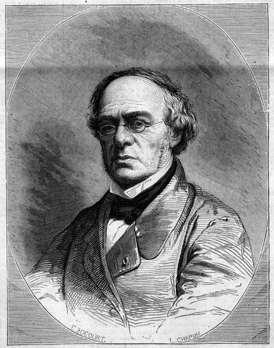 フランスの作曲家、ハレヴィ（ジャック・フロメンタル・レヴィ、ディ）（1799-1862）の肖像。3月29日付「Le Monde Illustré」259号に掲載されたエングレーヴィング 作： French School