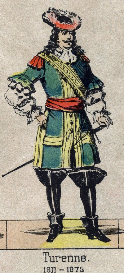 フランスの牧童、テュレンヌ子爵、アンリ・ド・ラ・トゥール・ドーヴェルニュ（1611-1675）の肖像。19世紀末のエピナルの画像。 作： French School