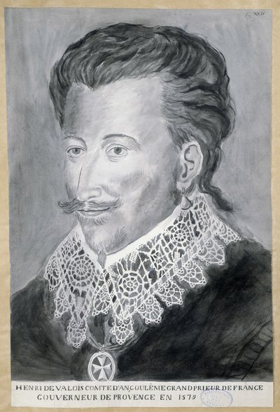 アンリ・ド・ヴァロワ（アングレーム伯爵、フランス大法官、1579年プロヴァンス総督）の肖像 作： French School