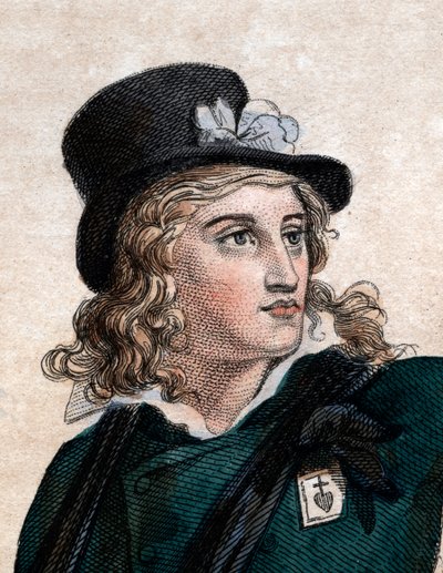 フランス革命時の王立ヴァンデアン蜂起（戦争のヴァンデー）の将軍、アンリデュヴェルジエ（ヴェルジェ）、コントロラデジャケライン（1772-1794）の肖像。 作： French School