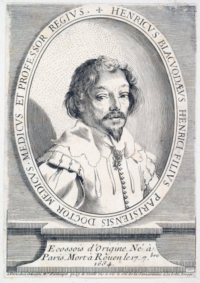 ヘンリー・ブラックウッドの肖像、1634年にパブで死亡。 1755 年から 1765 年の彫刻、1755 年。 作： French School